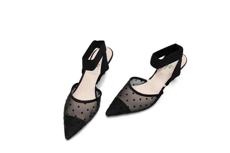 E.H Cross Elastic Polka Dot Heel