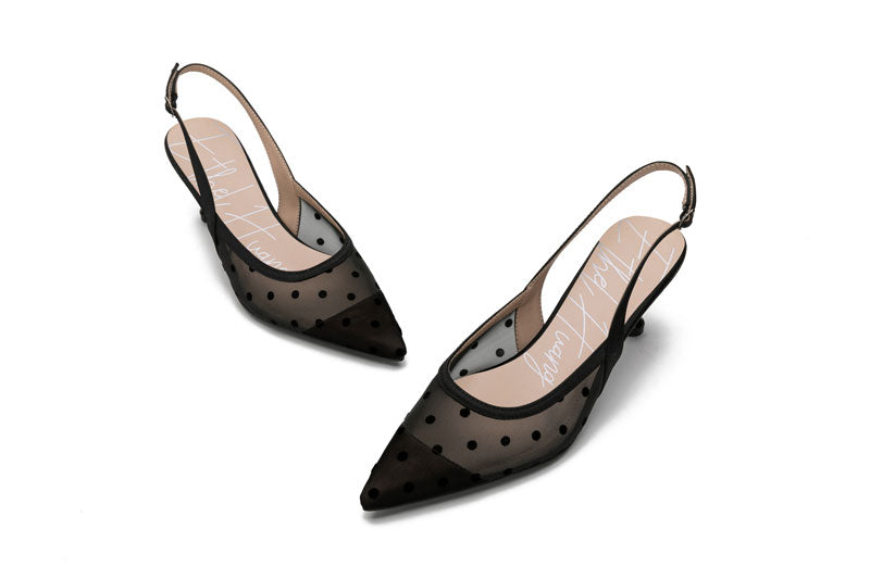 E.H Sling Back Polka Dot Heel