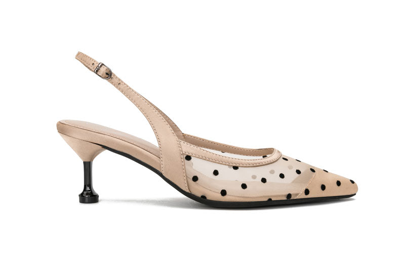 E.H Sling Back Polka Dot Heel