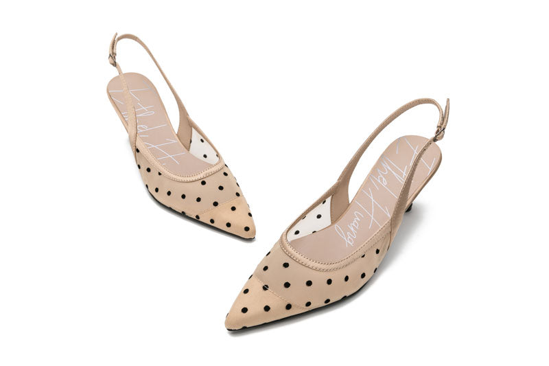 E.H Sling Back Polka Dot Heel