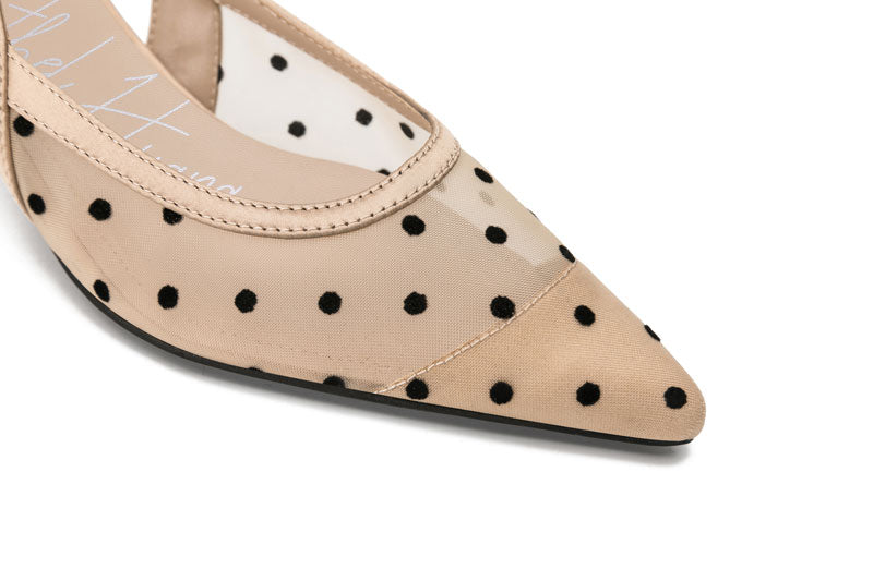 E.H Sling Back Polka Dot Heel