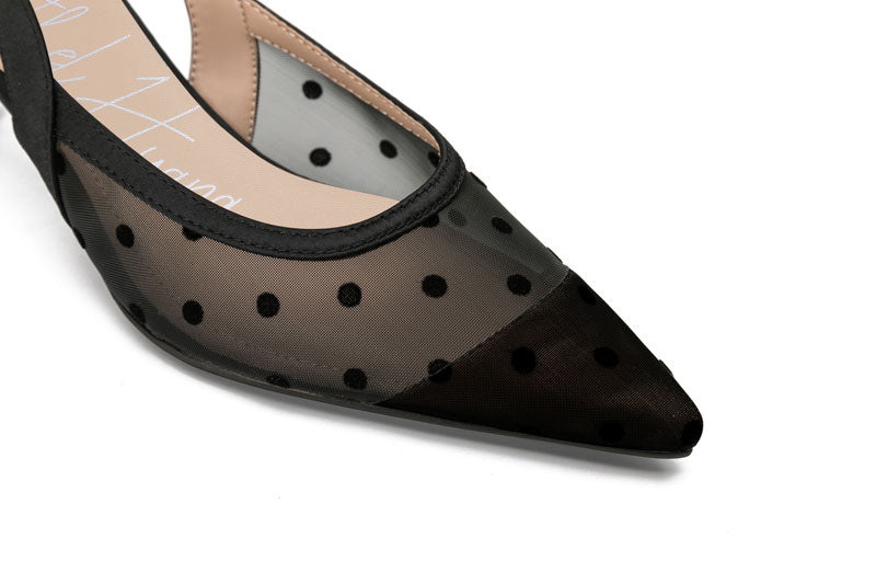 E.H Sling Back Polka Dot Heel