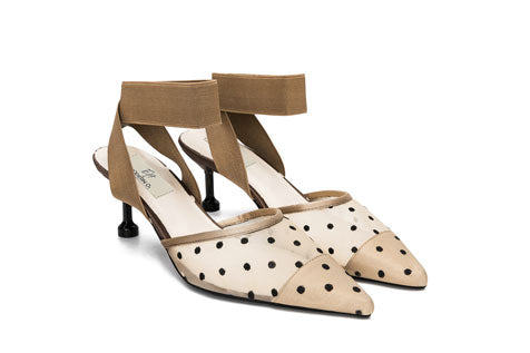 E.H Cross Elastic Polka Dot Heel