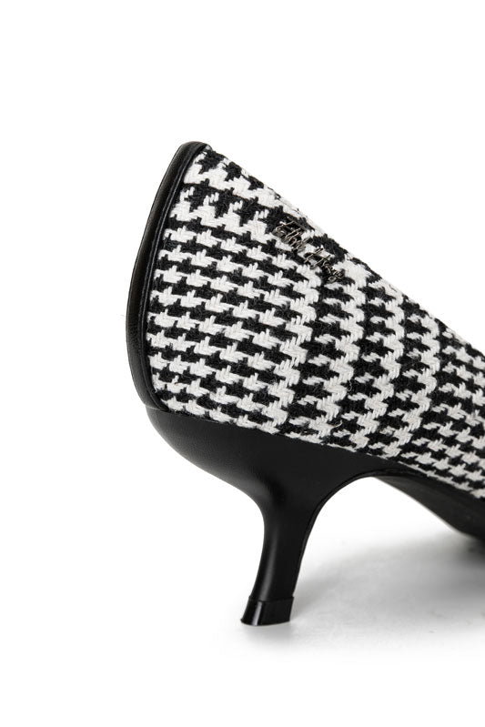 E.H Houndstooth Mid Heel