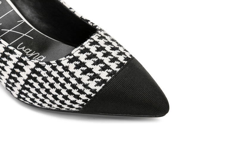 E.H Houndstooth Mid Heel