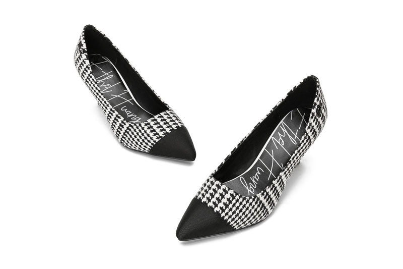 E.H Houndstooth Mid Heel