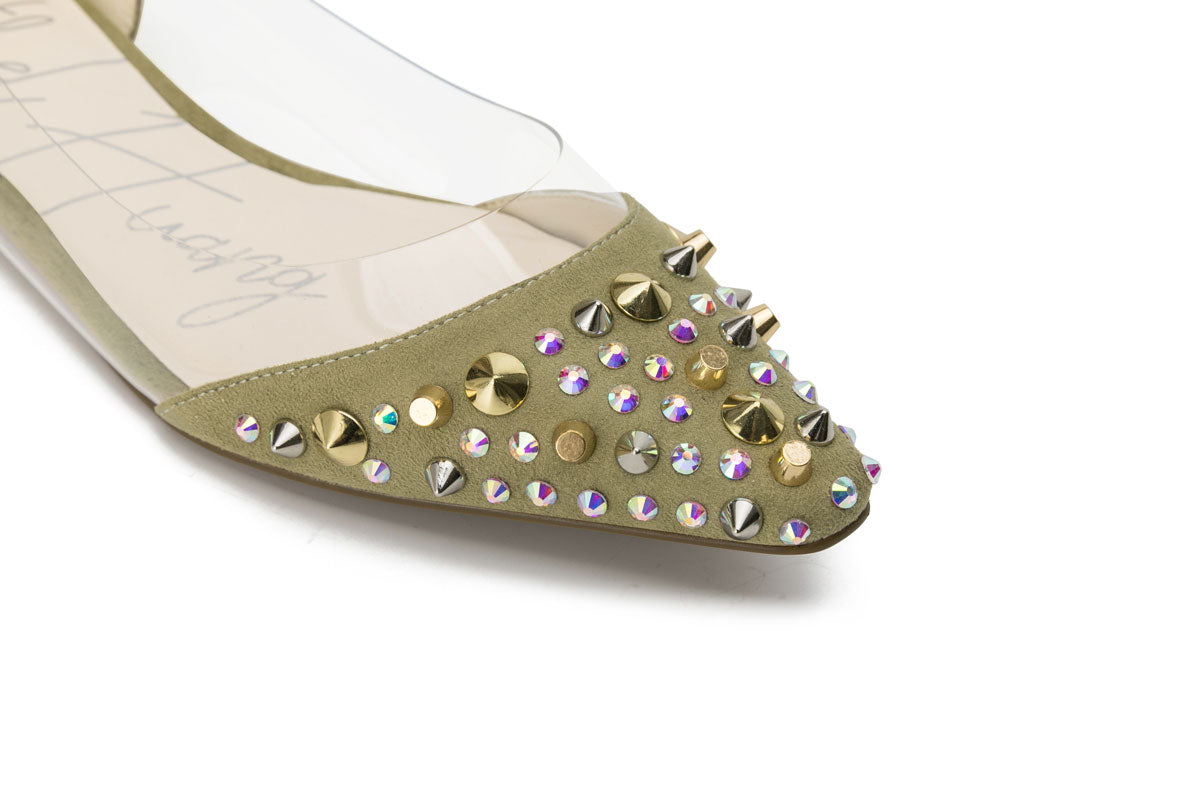 E.H Rivet Studded Clear Flat