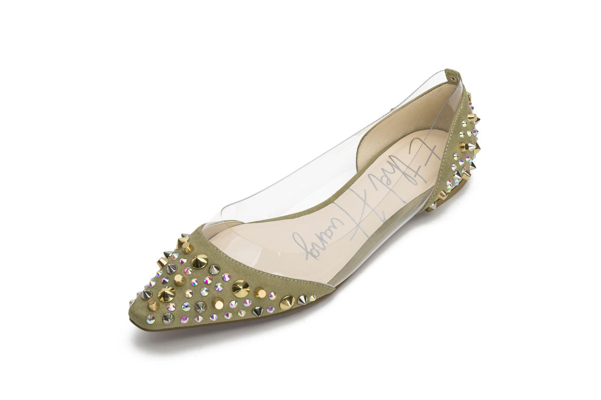 E.H Rivet Studded Clear Flat