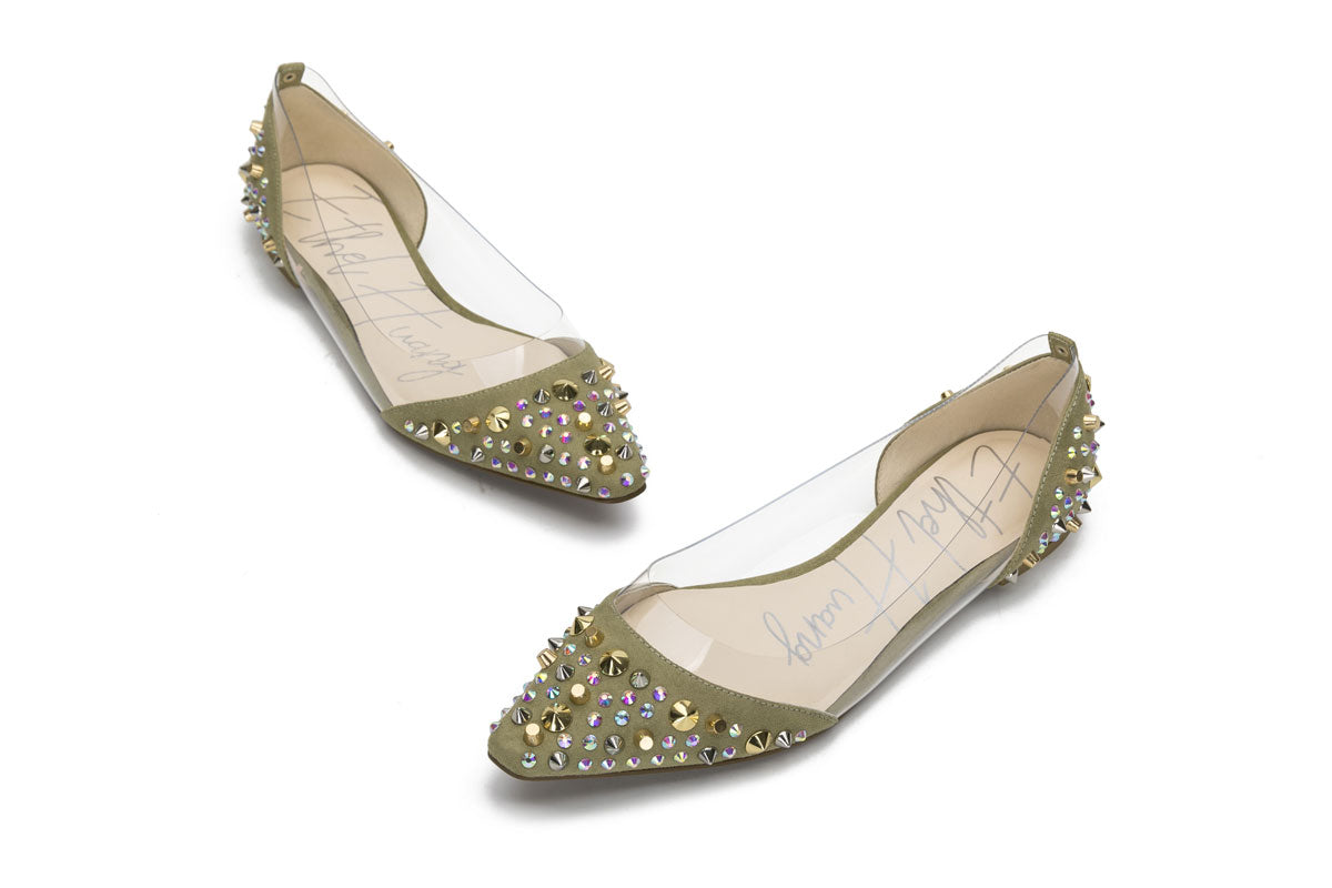 E.H Rivet Studded Clear Flat