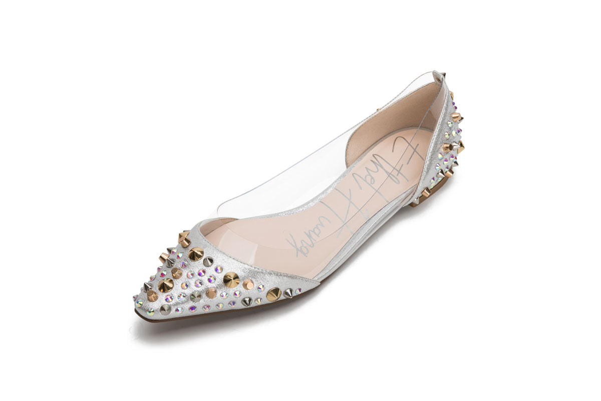 E.H Rivet Studded Clear Flat