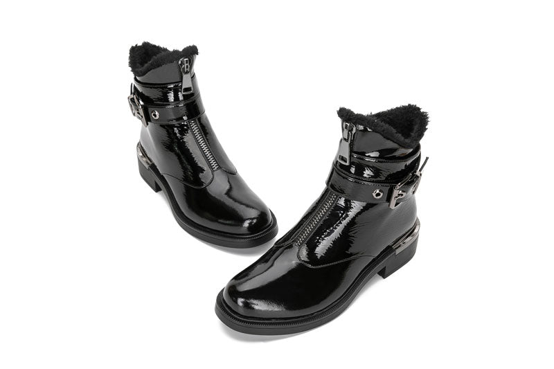 E.H V-Shape Strappy Ankle Boot with terry lining