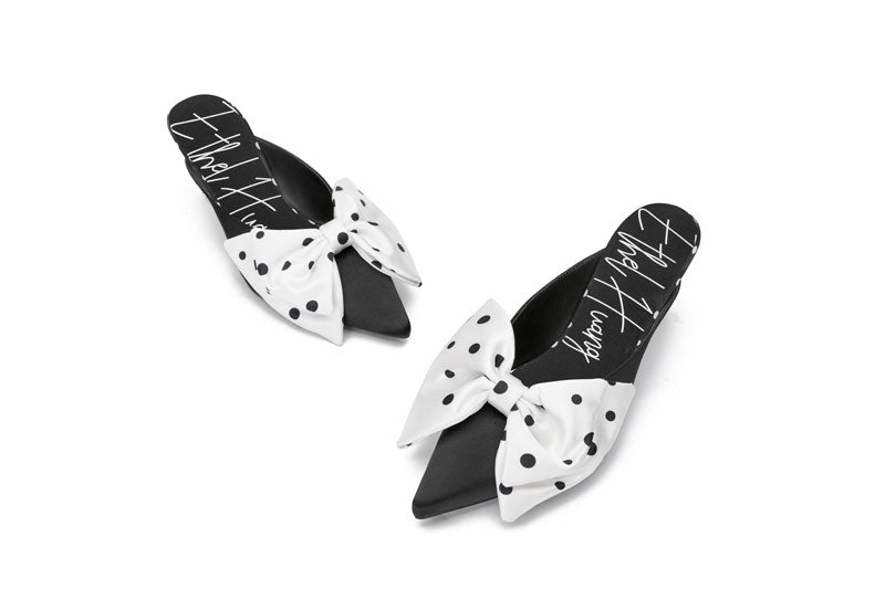 E.H Polka Dot Bow Mule