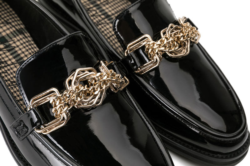 E.H Chained Patent Loafer