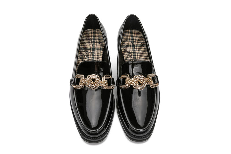 E.H Chained Patent Loafer