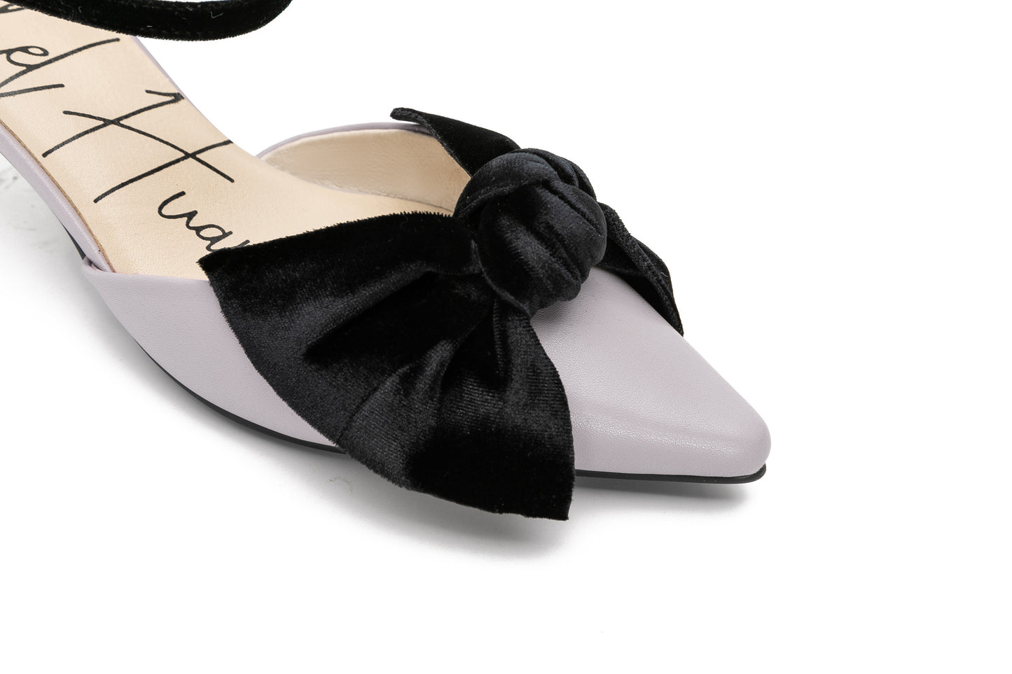 E.H Y-Back Velvet Bow Heel