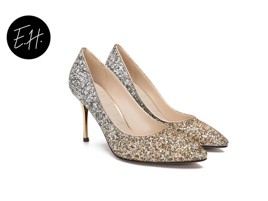 E.H Gold Multi Glitter High Heel