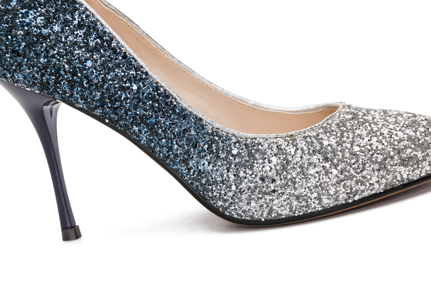 E.H Silver Multi Glitter High Heel