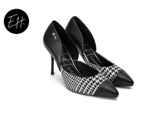 E.H Houndstooth Pocket Back High Heel