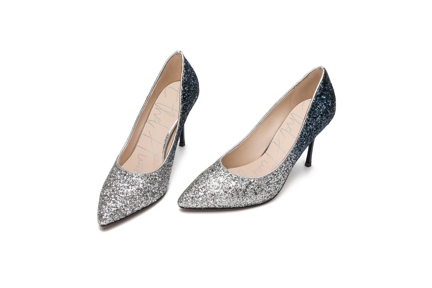 E.H Silver Multi Glitter High Heel