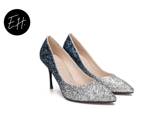 E.H Silver Multi Glitter High Heel