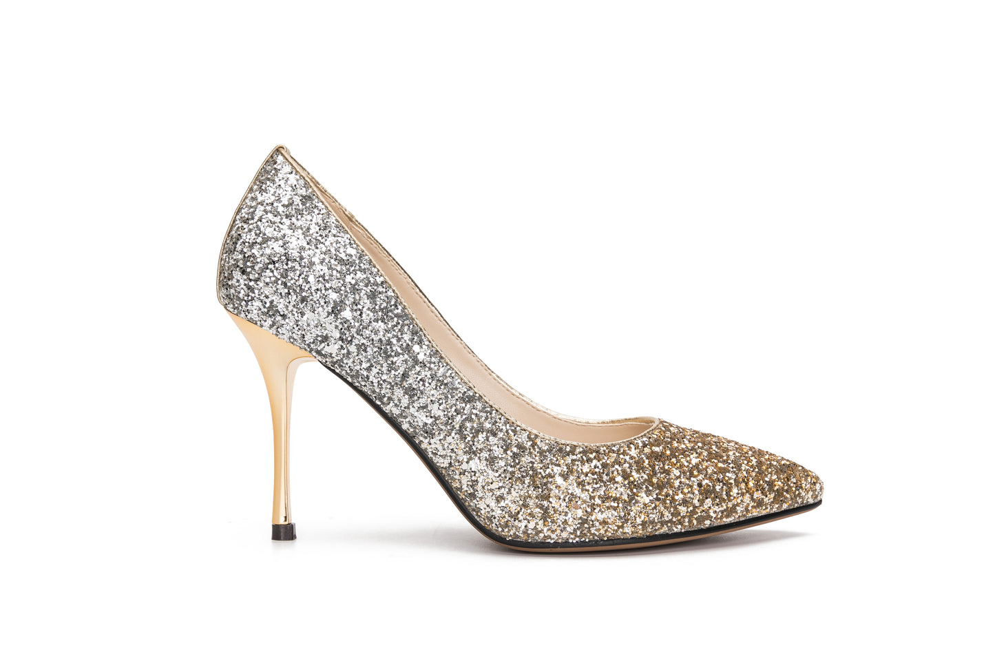 E.H Gold Multi Glitter High Heel