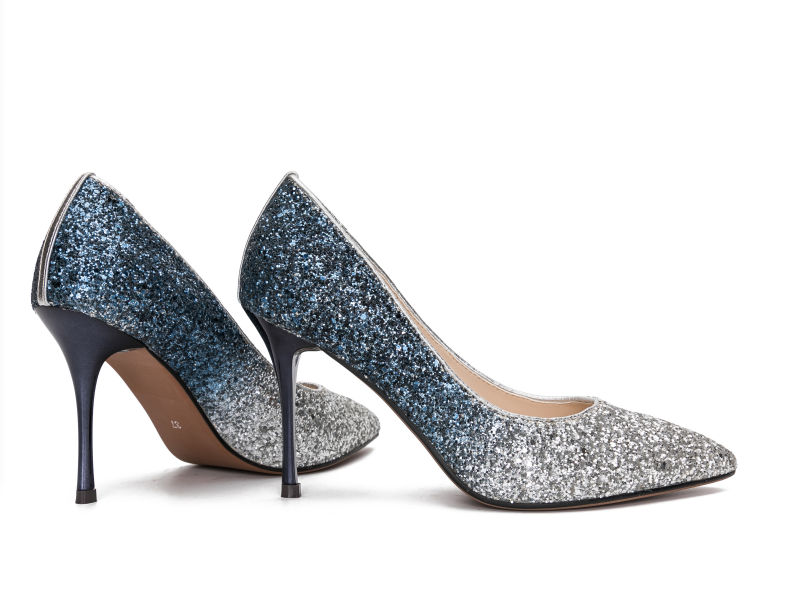 E.H Silver Multi Glitter High Heel