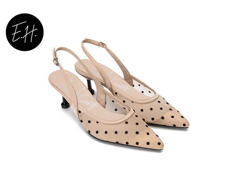 E.H Sling Back Polka Dot Heel