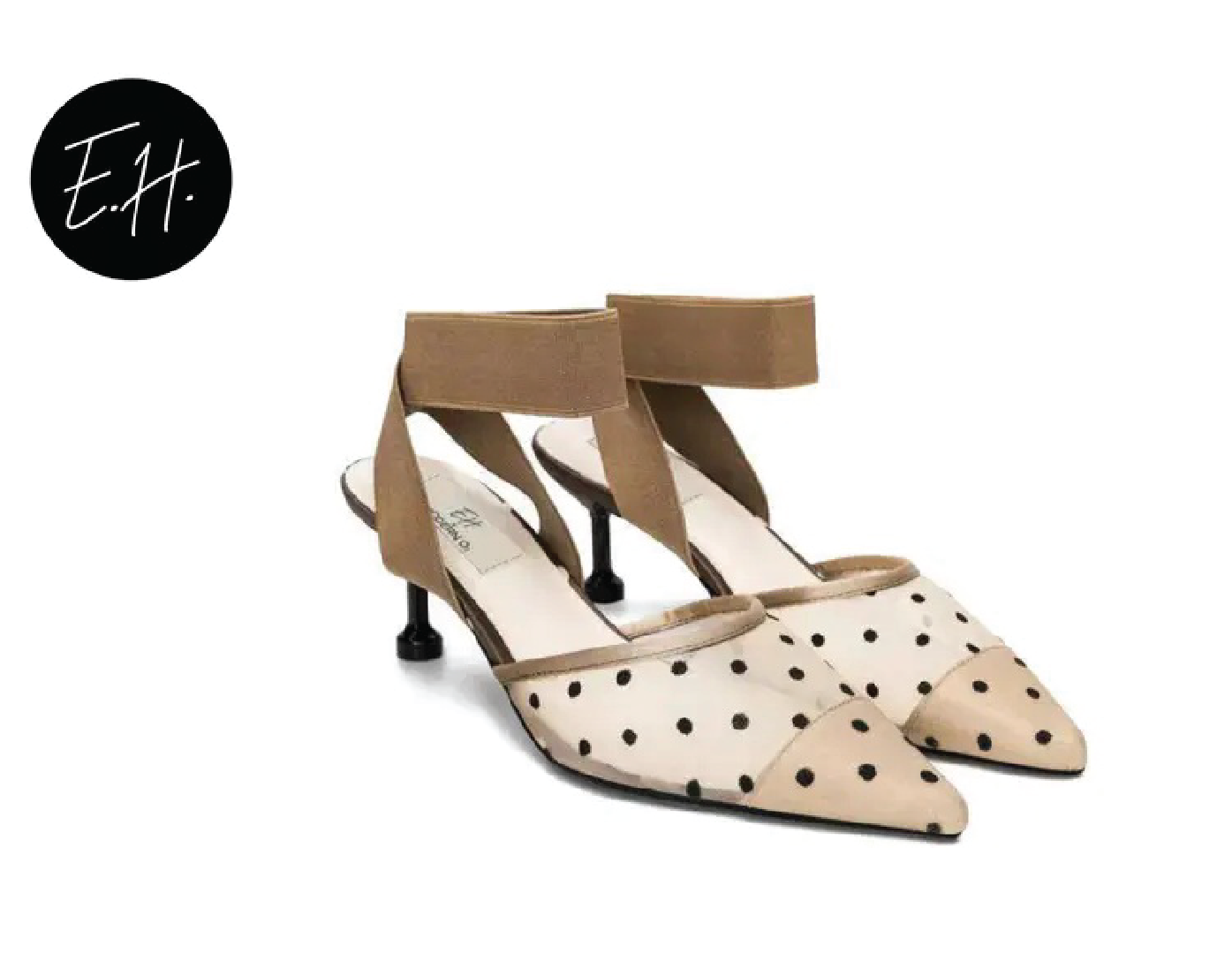 E.H Cross Elastic Polka Dot Heel