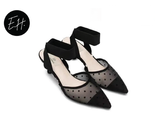 E.H Cross Elastic Polka Dot Heel